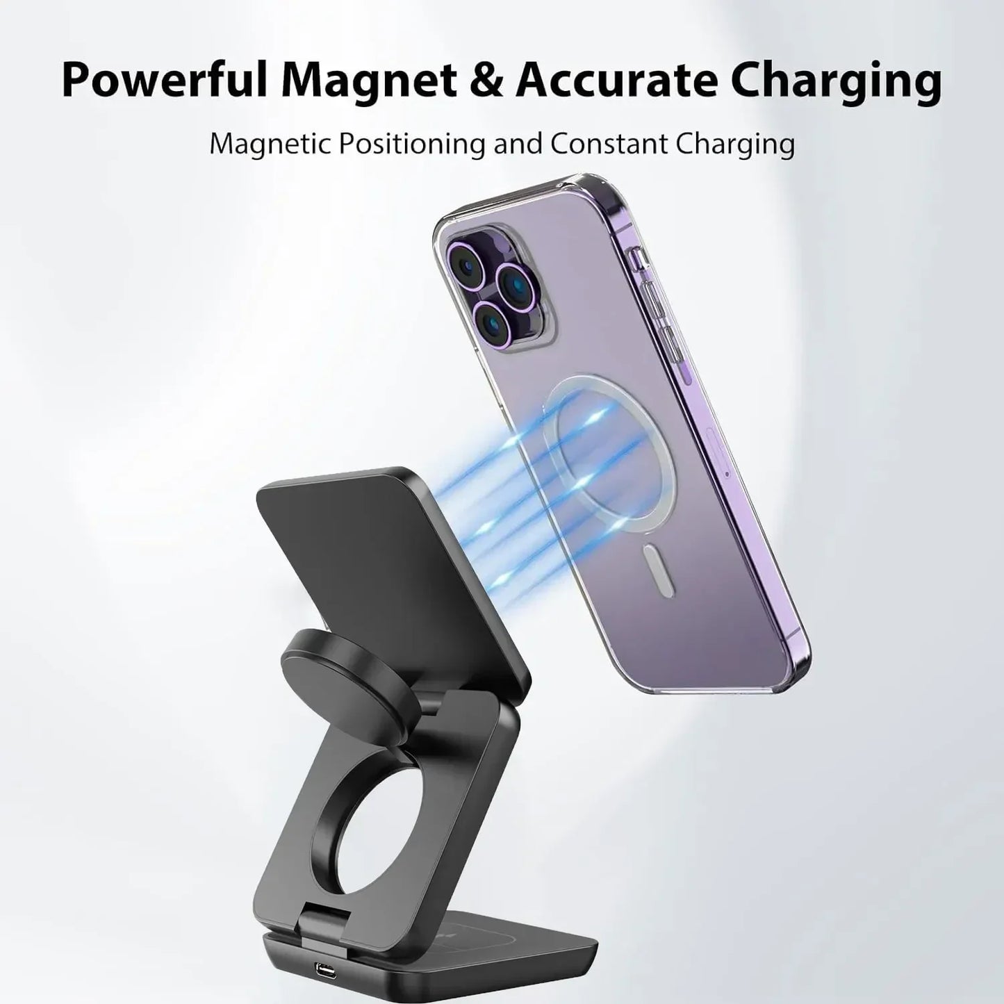 3 in 1 Foldable Magnetic Wireless Charger Stand Lonix Dropz